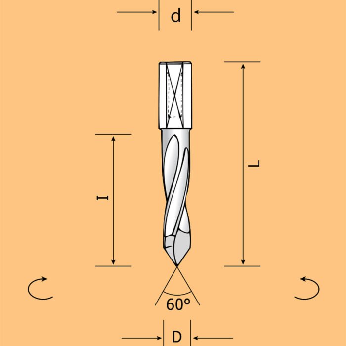 Kiauryminiai grąžtai L 57,5 mm