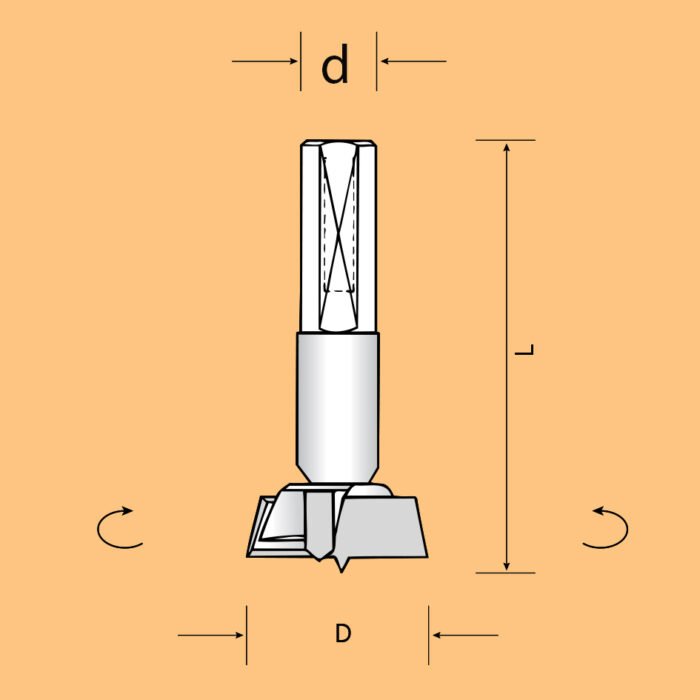 Cilindriniai grąžtai L 57,5 mm